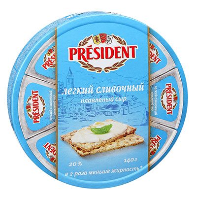 Сыр President плавленый сливочный легкий