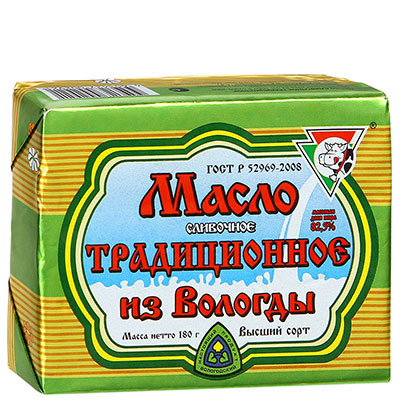 Масло из Вологды Традиционное сливочное 82,5%
